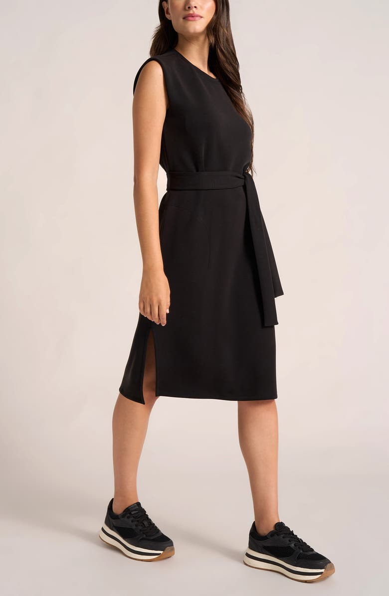 matty m. Aly Belted Jersey Dress, Alternate, color, Black