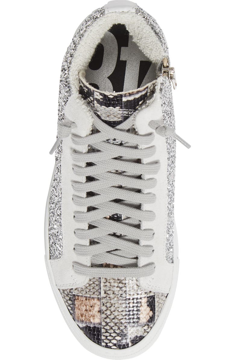 P448 Star Glitter High Top Sneaker, Alternate, color,