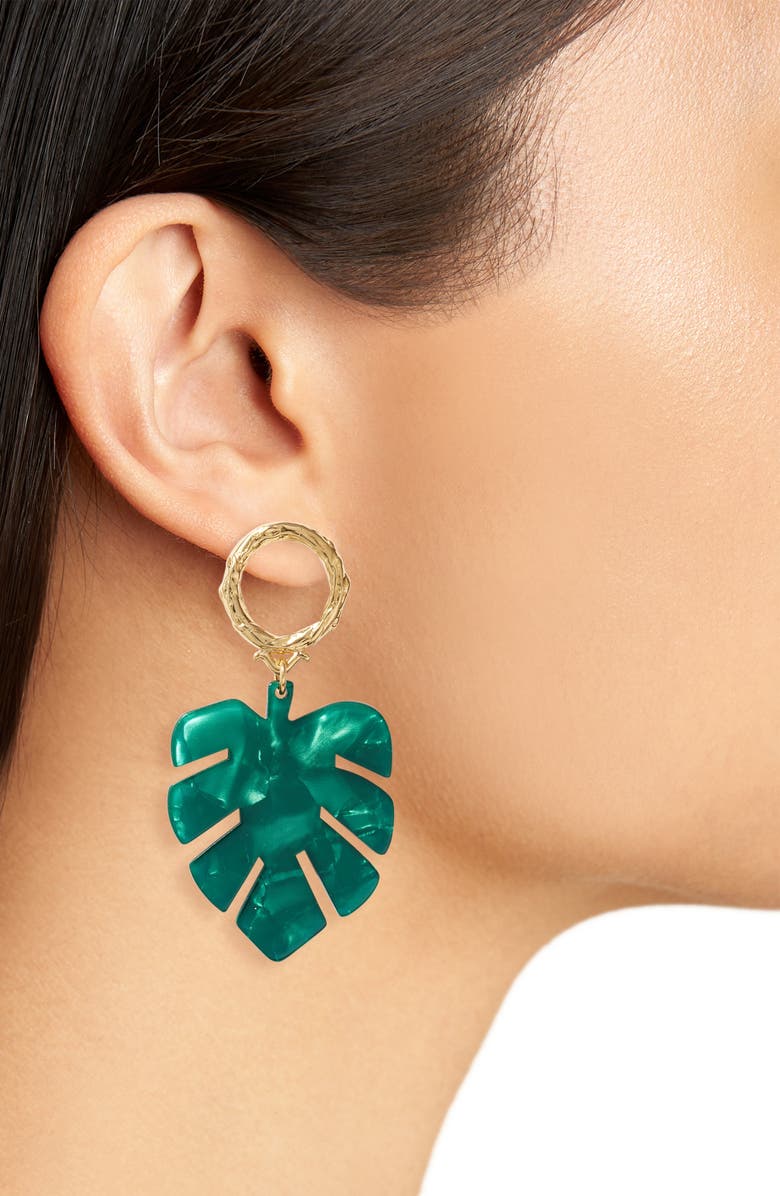 Bracha Palm Drop Earrings, Alternate, color, 