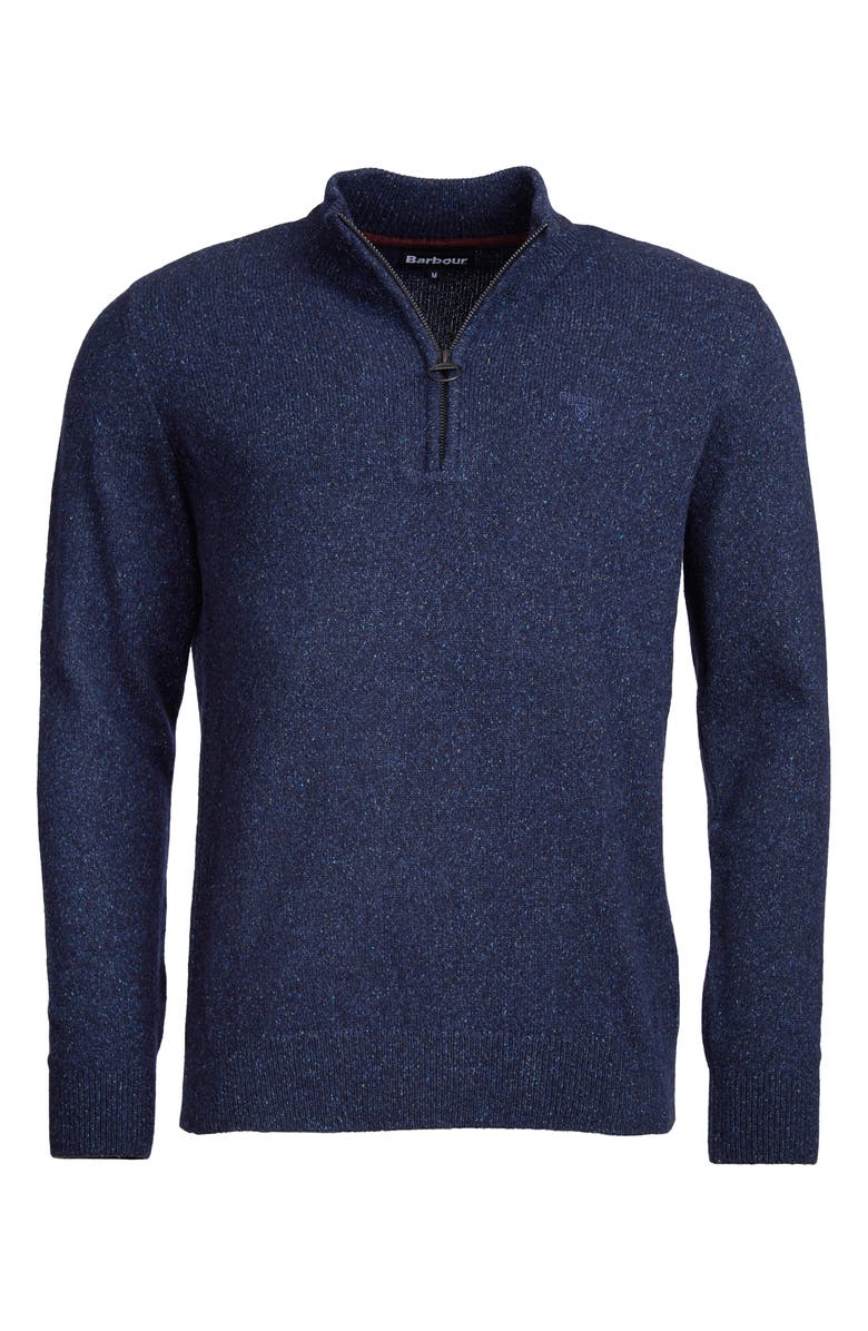 Barbour Tisbury Half Zip Wool Blend Pullover, Alternate, color, Navy