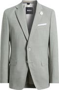 BOSS Hutson Slim Fit Microcheck Wool Blend Sport Coat