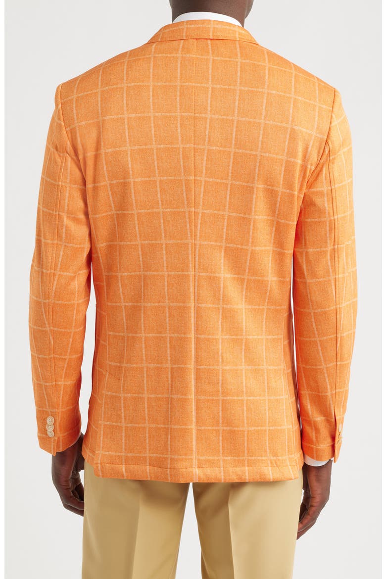 Game Day XC Flex® Pinnacle Orange Windowpane Check Knit Sport Coat, Alternate, color, ORANGE PLAID