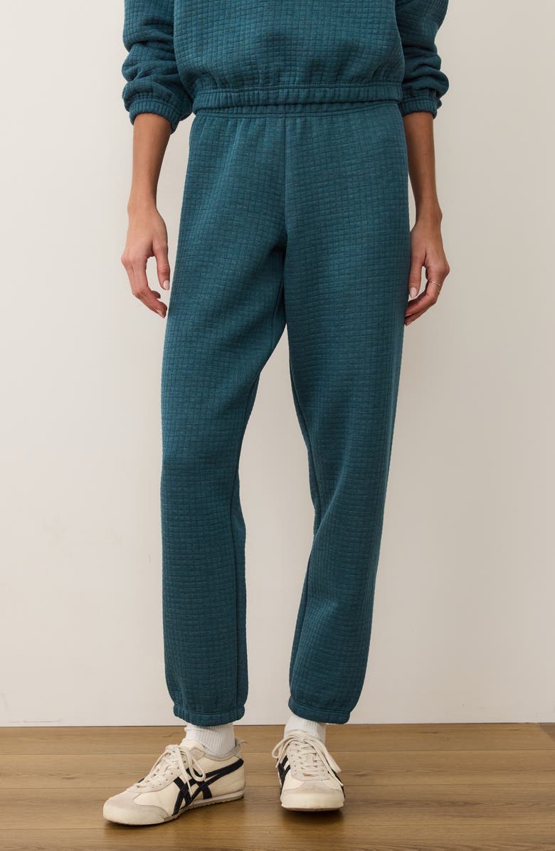 Marine Layer Corbet Quilted Joggers, Alternate, color, Dark Teal Heather