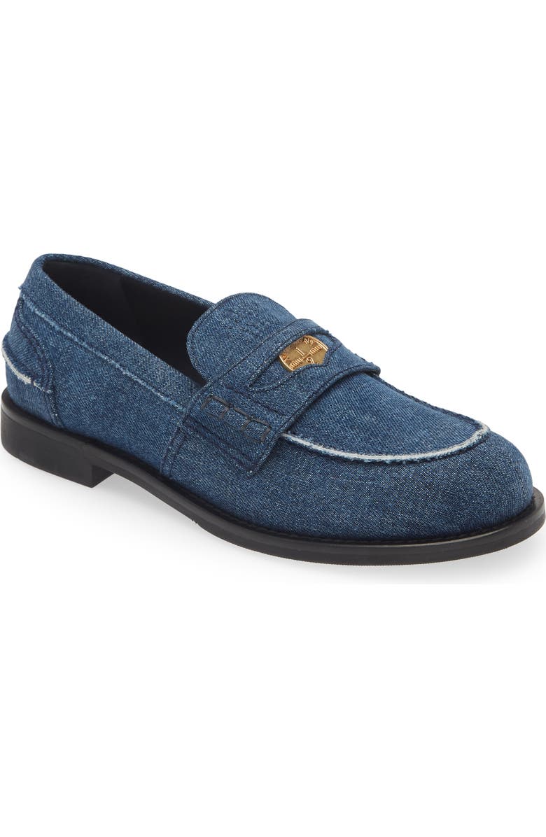 Miu Miu Denim Penny Loafer, Main, color,