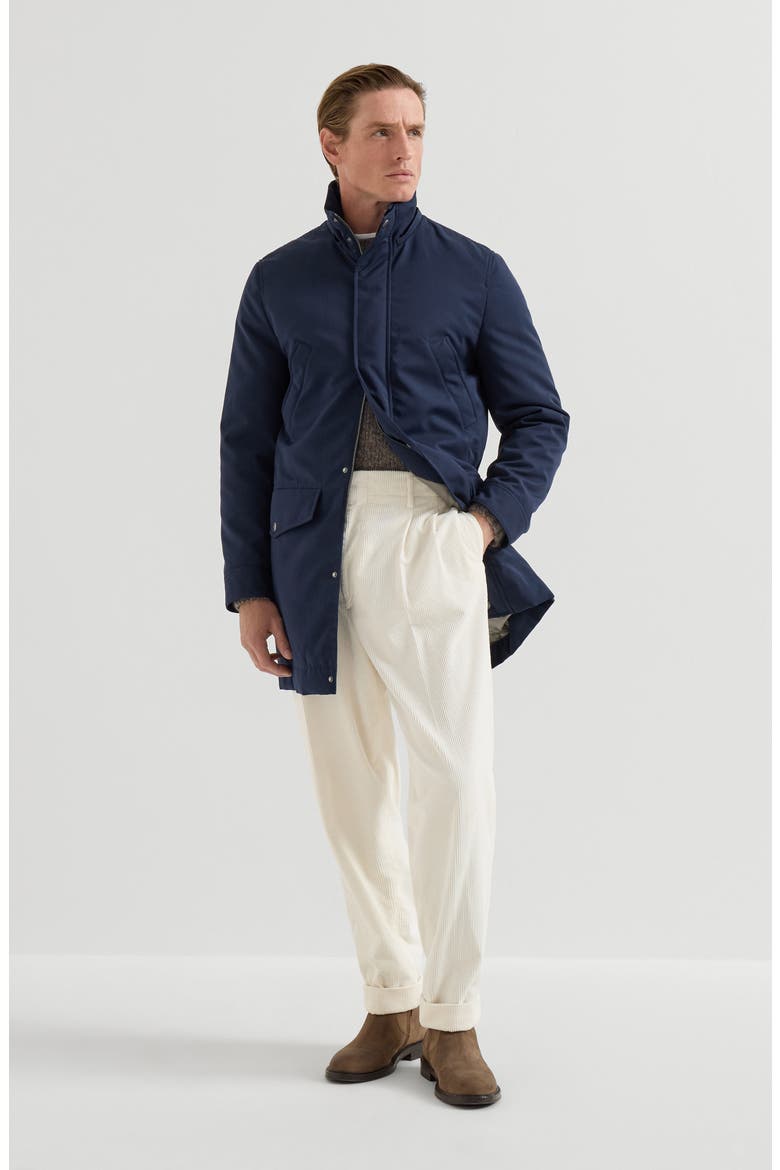 Water-resistant microfiber parka with Thermore® padding and detachable hood, Alternate, color, Navy Blue