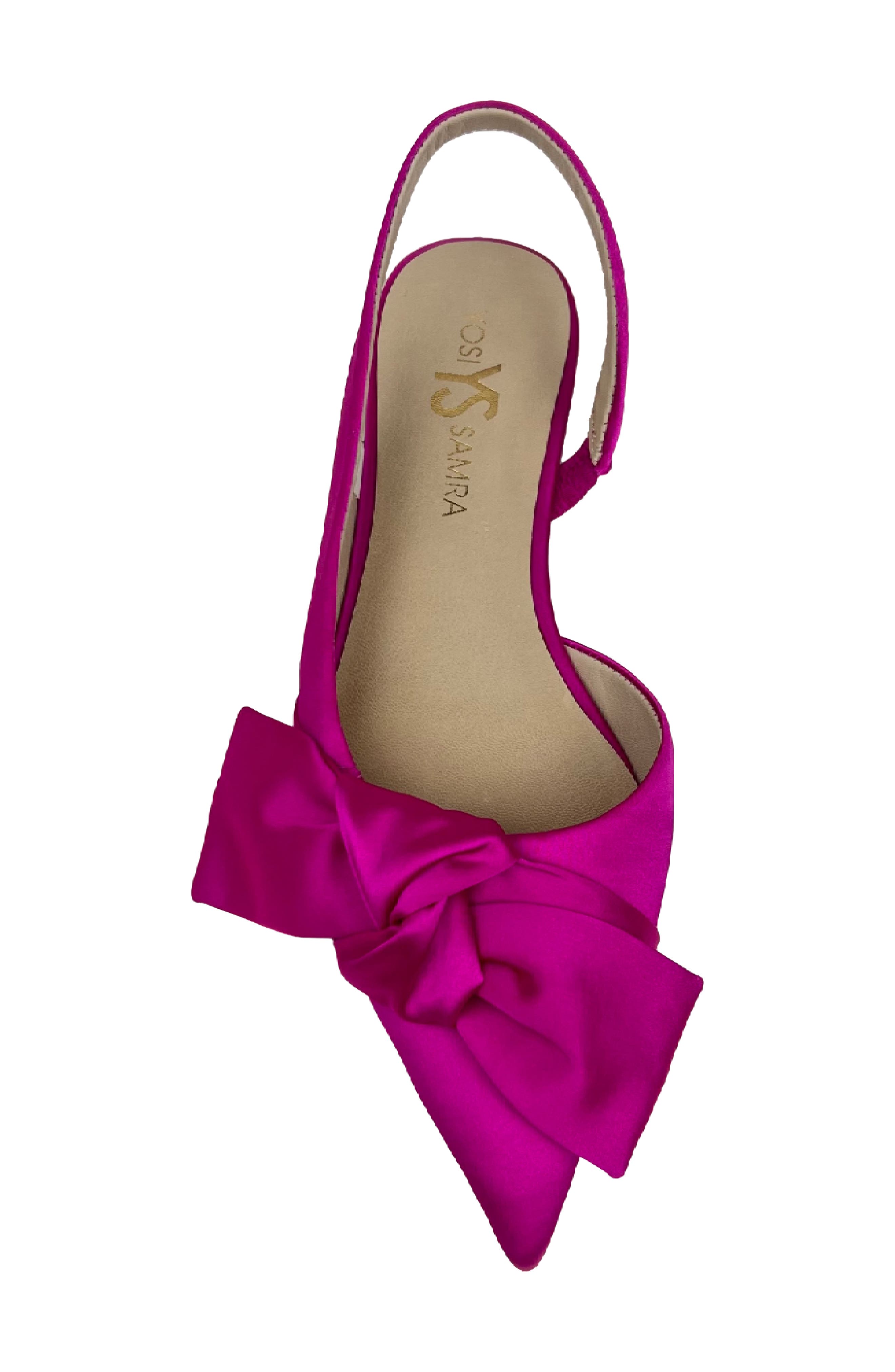 Yosi Samra Violet Pointed Toe Slingback Flat, Alternate, color, Fuchsia