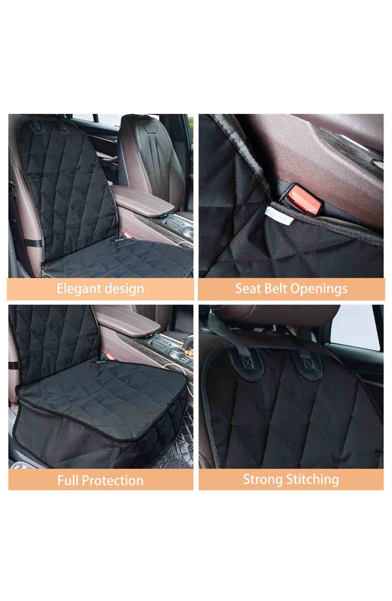 JESPET & Goopaws Quilted Pet Front Car Seat Cover Black, Alternate, color, Multicolored