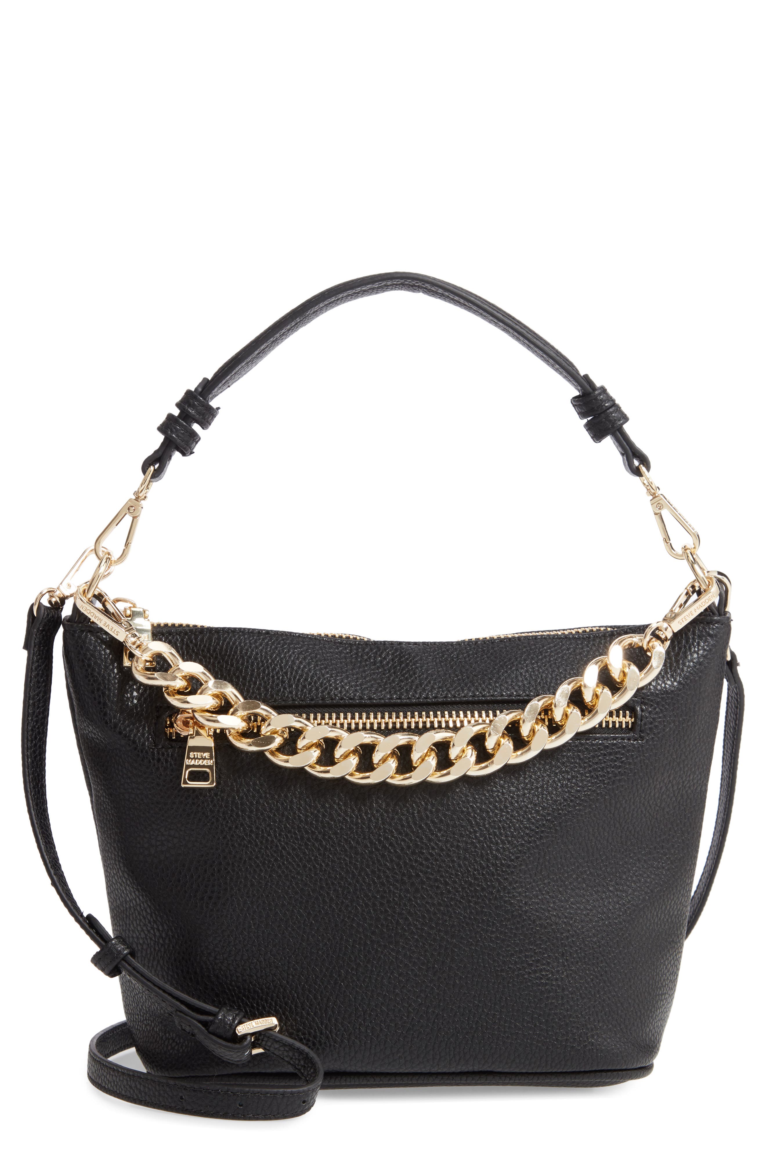 Steve Madden Mini Faux Leather Bucket Bag, Main, color, 