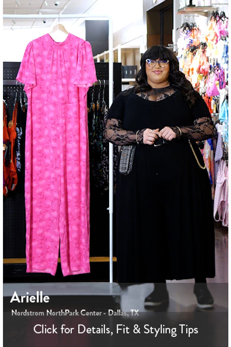 Clever Floral Mock Neck Wide Leg Jumpsuit video