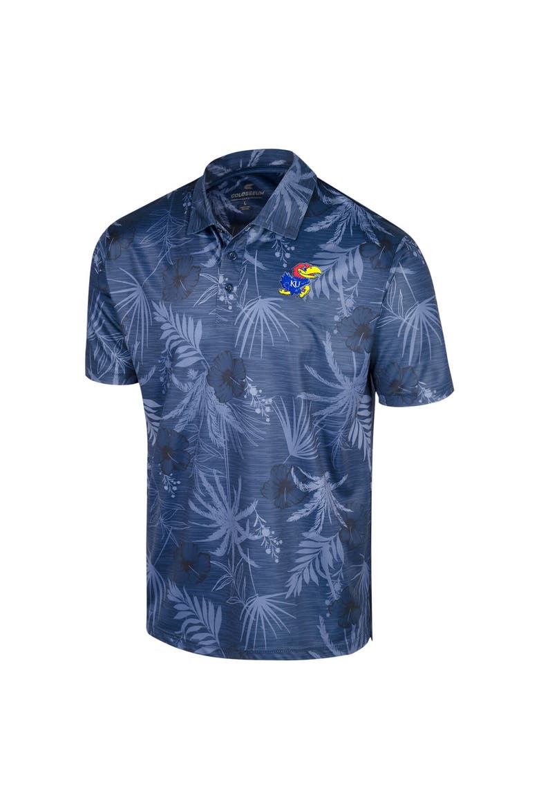 Men's Colosseum Royal Kansas Jayhawks Big & Tall Palms Polo, Alternate, color, Royal