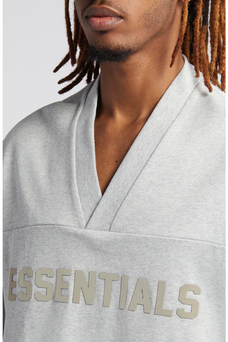 Oversize V-Neck Football T-Shirt, Alternate, color, LIGHT HEATHER GREY