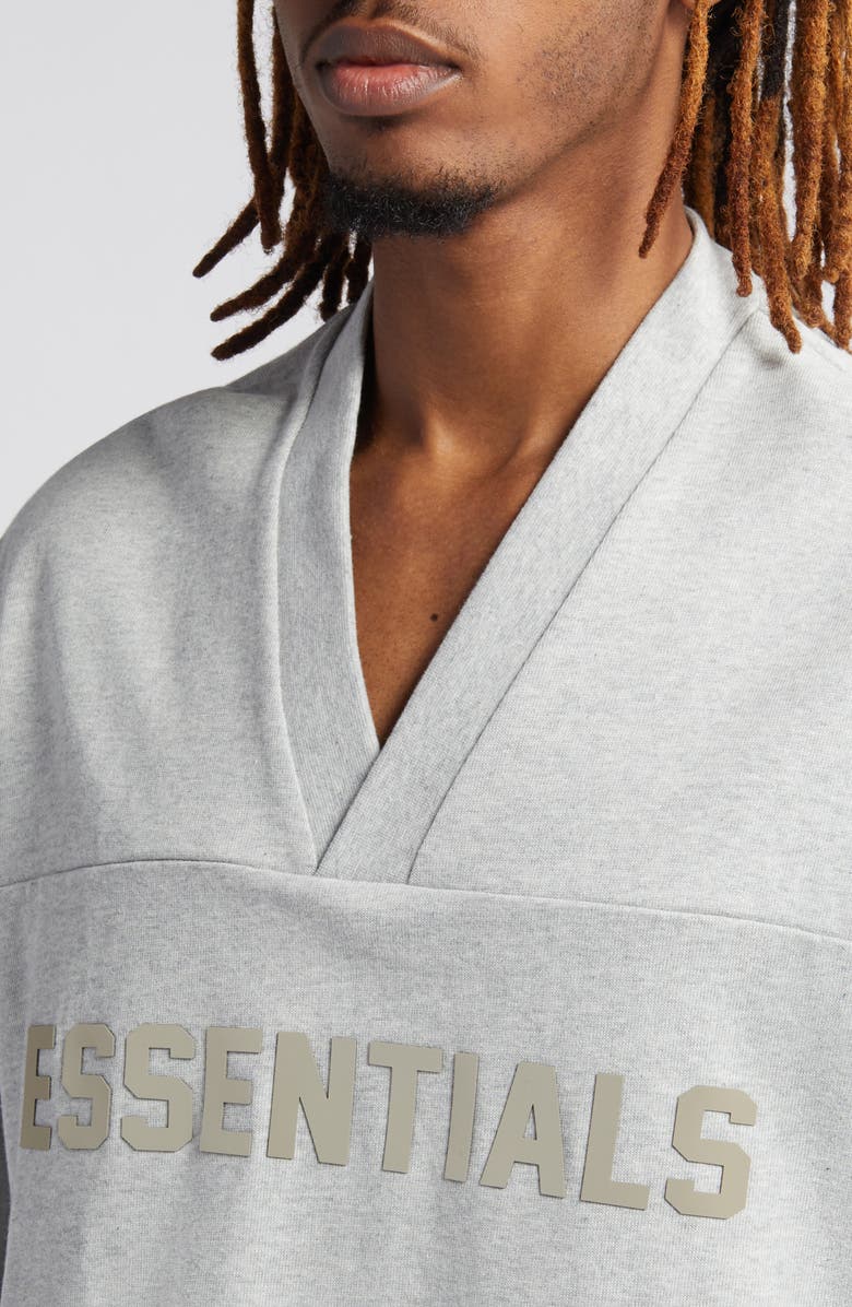 Fear of God Essentials Oversize V-Neck Football T-Shirt, Alternate, color, 