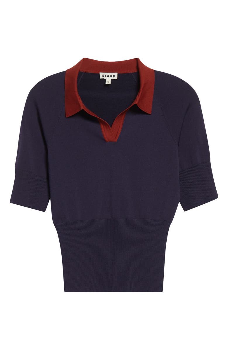 STAUD Gene Polo Sweater, Alternate, color, Navy/ Sangria