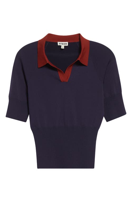 Staud Gene Polo Sweater In Blue
