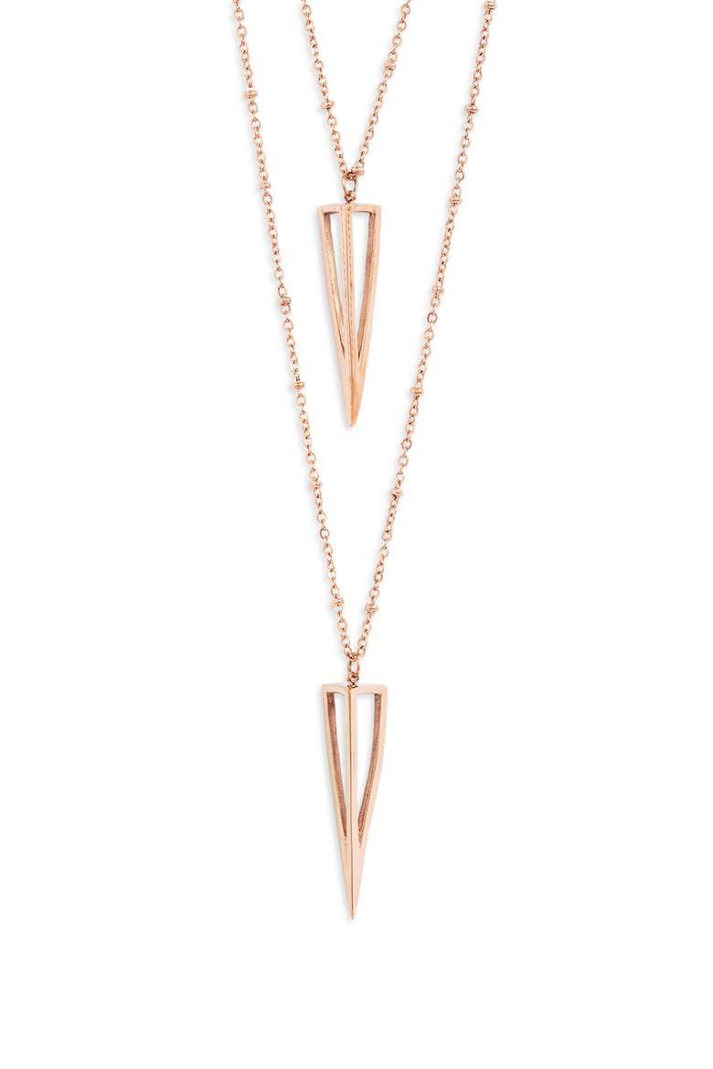 Double Strand Point Pendant Necklace, Main, color, GOLD