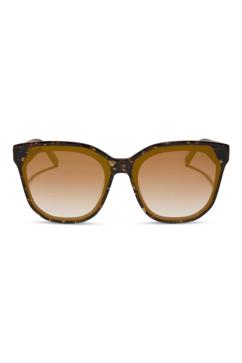 Gia 62mm Oversize Square Sunglasses, Main, color, GLITTER TORTOISE / BROWN GOLD