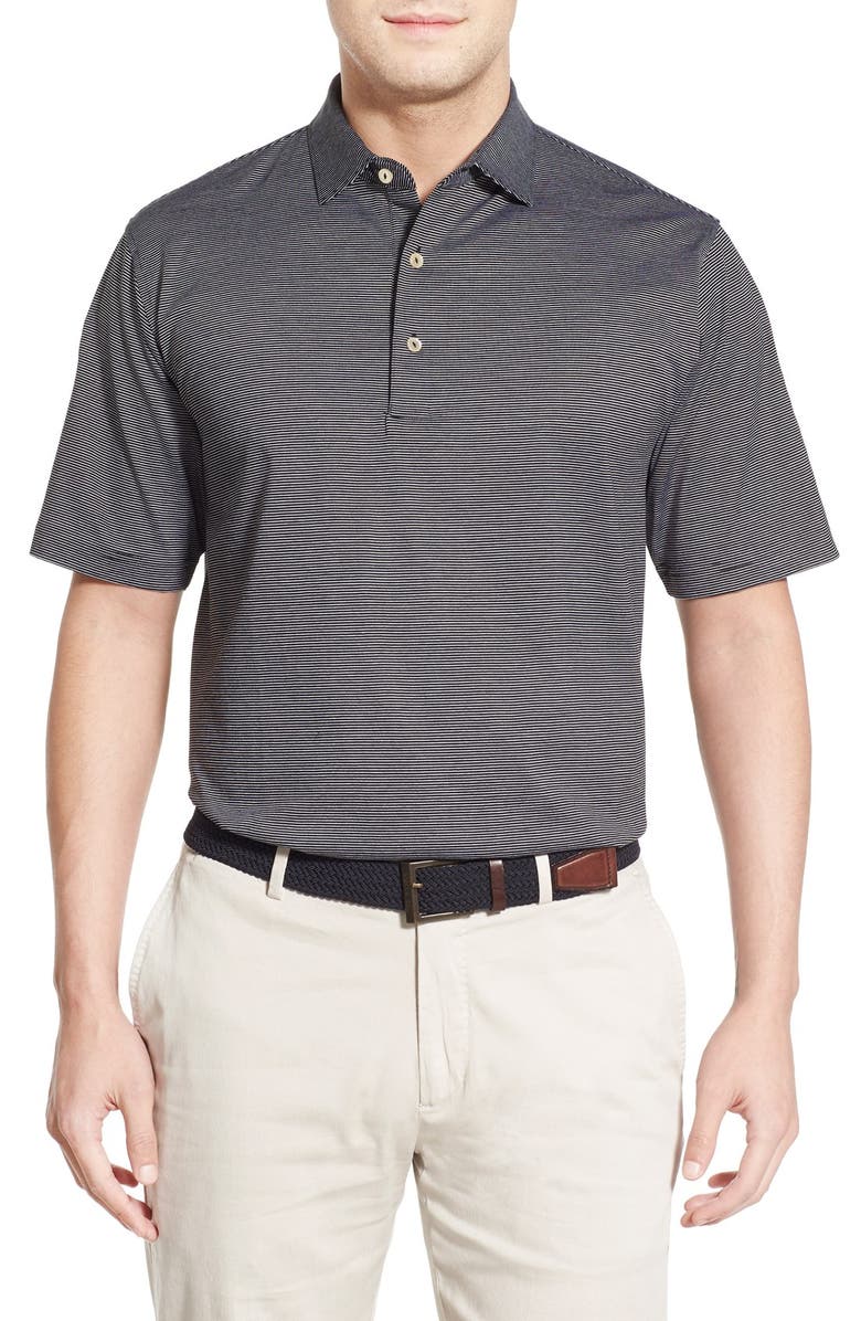Peter Millar 'Finch's Stripe' Egyptian Cotton Lisle Polo, Main, color, 