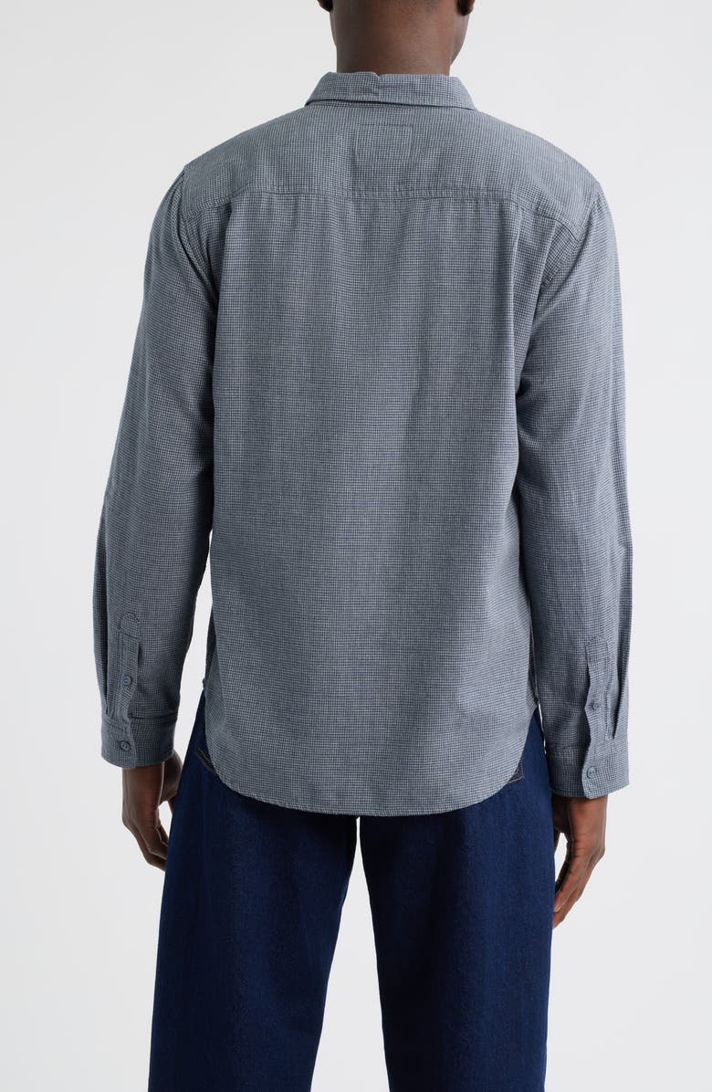 Rails Wyatt Microcheck Cotton Button-Up Shirt, Alternate, color, Charcoal Navy Houndstooth
