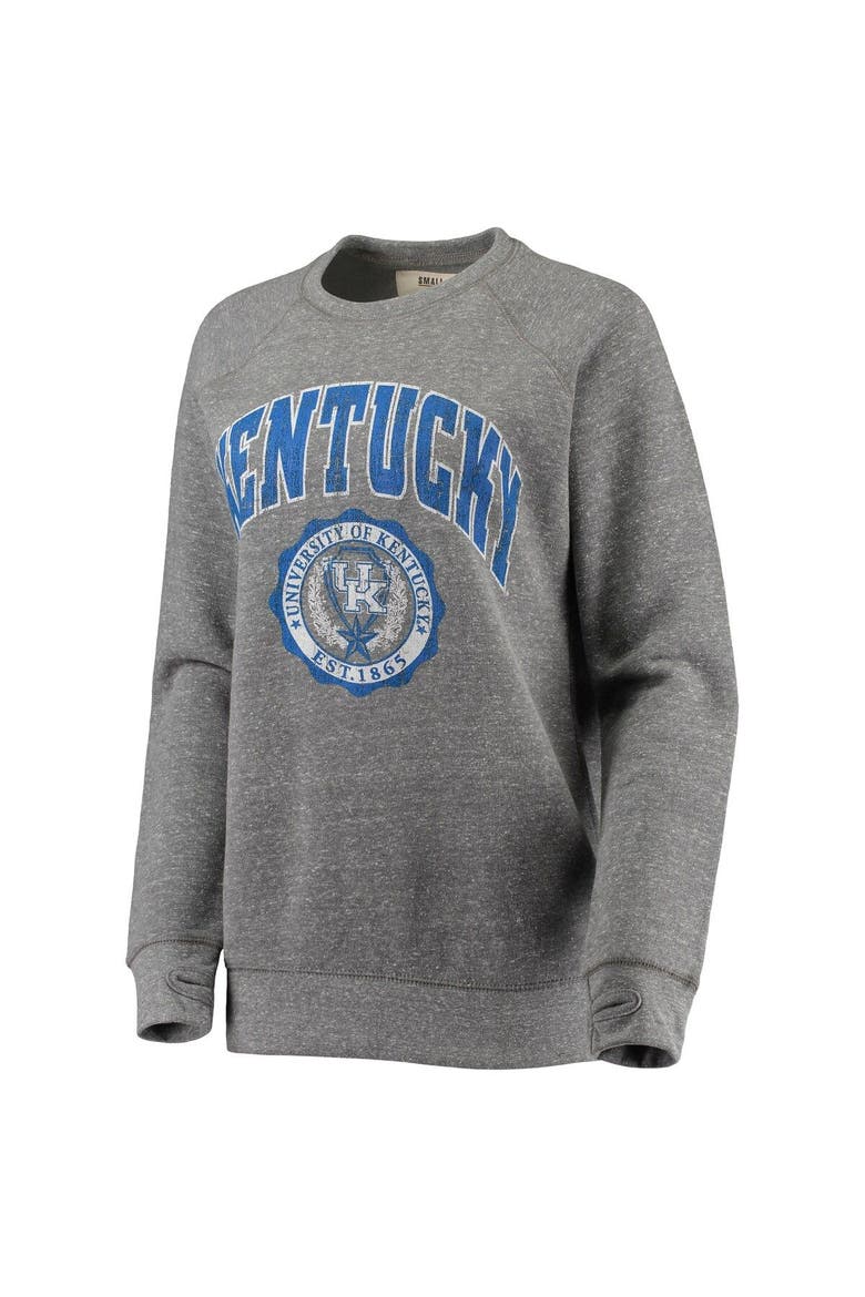 Women's Pressbox Heathered Gray Kentucky Wildcats Edith Vintage Knobi Raglan Pullover Sweatshirt, Alternate, color, Heather Gray