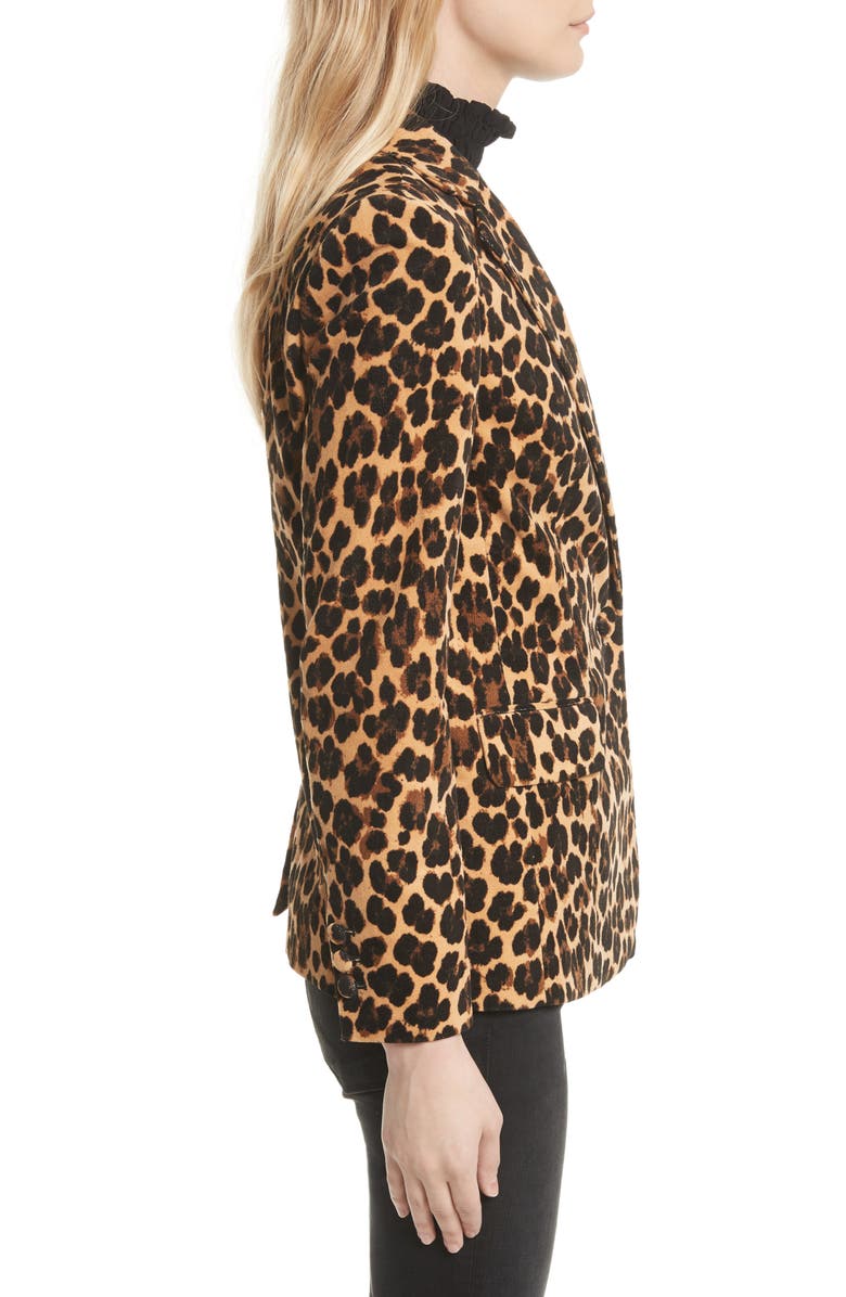 FRAME Cheetah Classic Velvet Blazer, Alternate, color,
