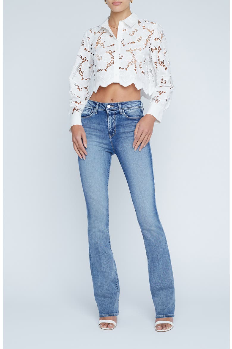 Seychelle Cutwork Crop Shirt, Alternate, color, WHITE