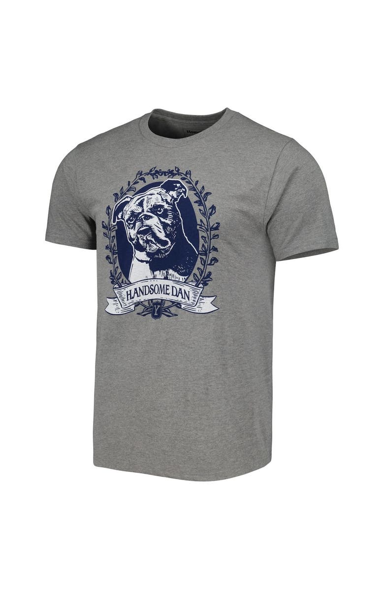 HOMEFIELD Men's Homefield Heather Gray Yale Bulldogs Handsome Dan T-Shirt, Alternate, color,