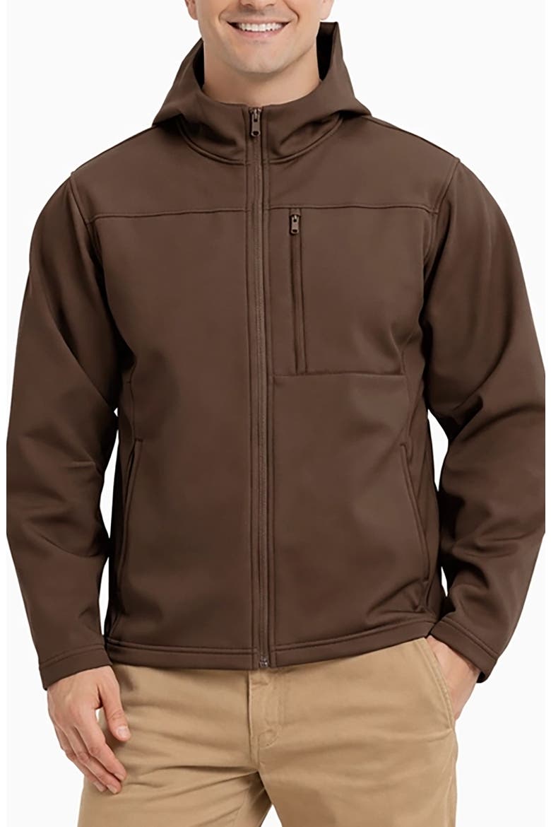 Water Resistant Hooded Softshell Jacket, Main, color, BARK