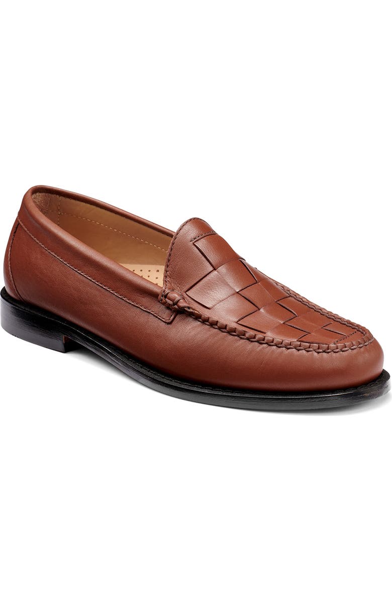 G.H.BASS Larson Woven Weejun Penny Loafer, Main, color, Dark Tan