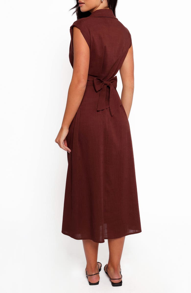Petal & Pup Cami Cap Sleeve Midi Shirtdress, Alternate, color, Chocolate Brown