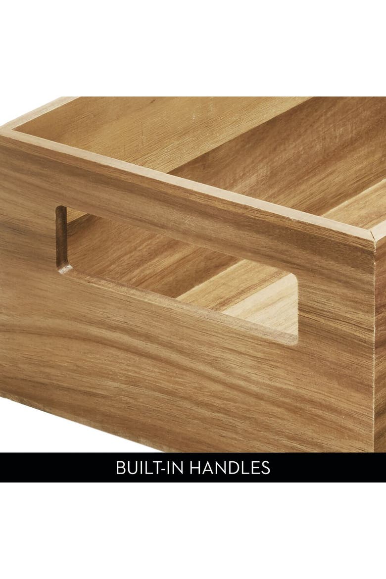 Acacia Wood Pantry Storage Bin with Handles - Natural, Alternate, color, Natural