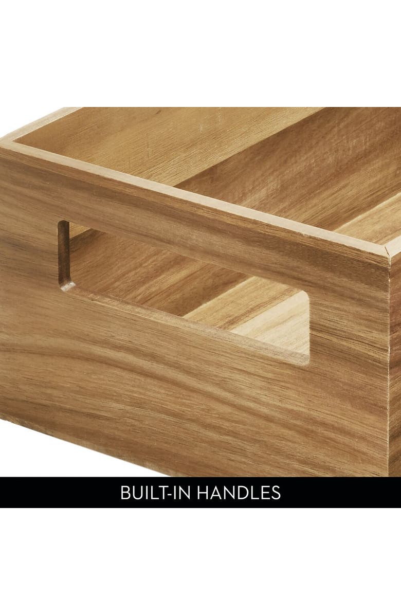 iDesign Acacia Wood Pantry Storage Bin with Handles - Natural, Alternate, color, Natural