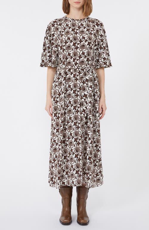 Weekend Max Mara Varese Floral Print Silk Dress In Brown