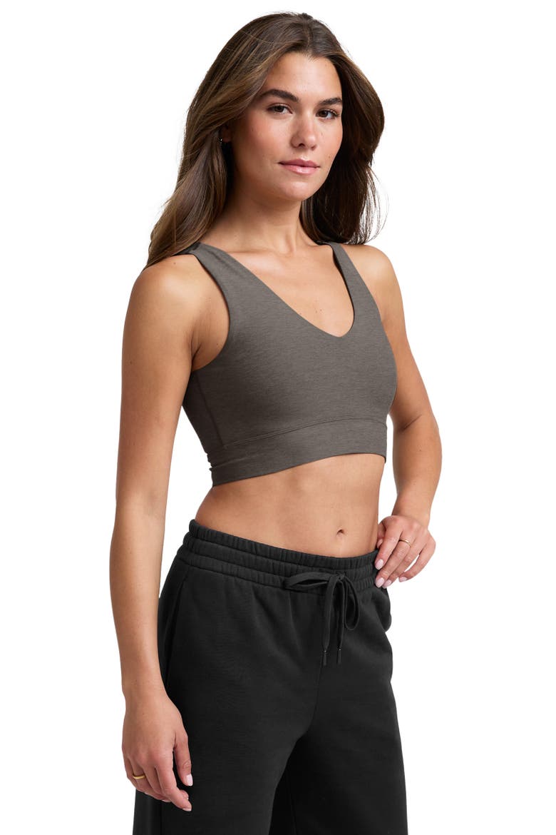 Space Dye Longline Sports Bra, Alternate, color, TRUE GRAY HEATHER