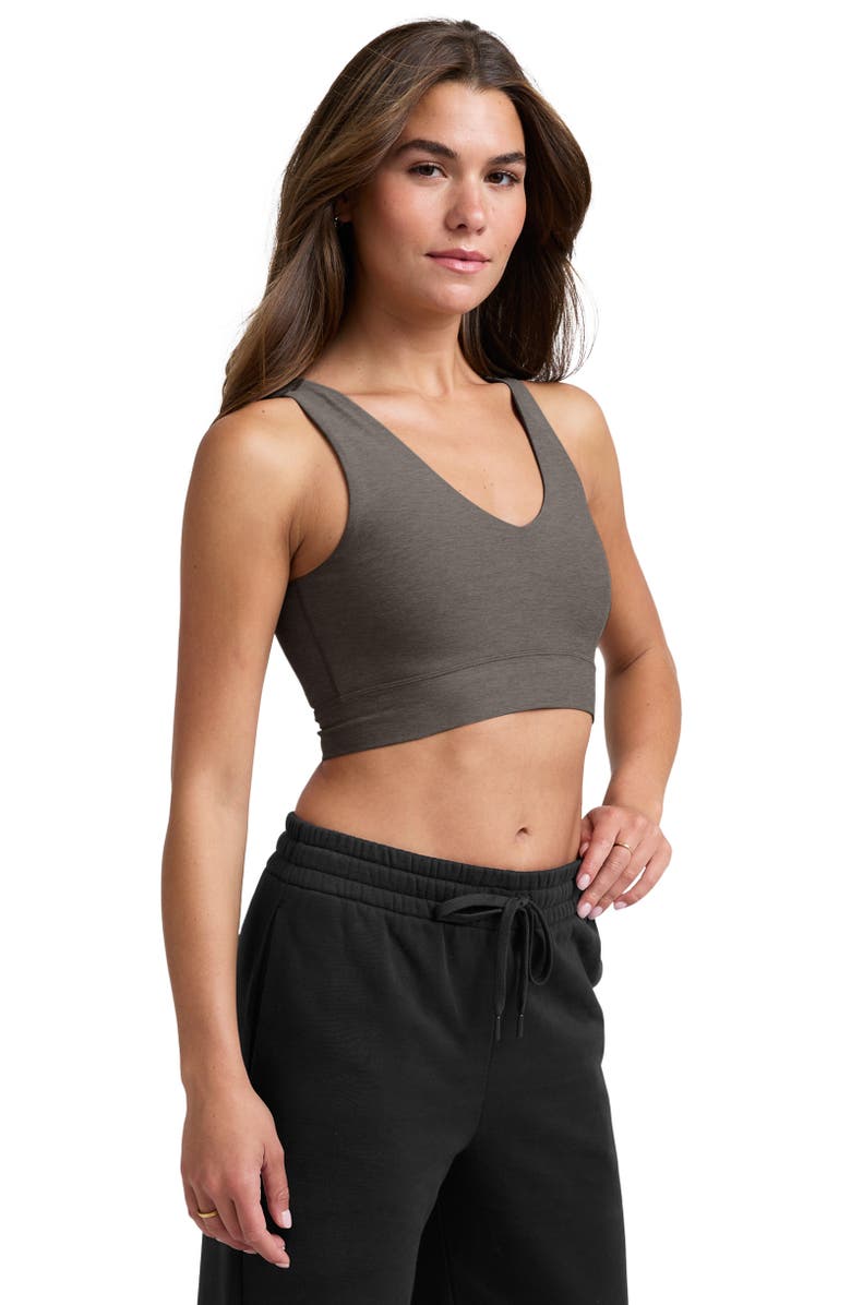 Beyond Yoga Space Dye Longline Sports Bra, Alternate, color, True Gray Heather