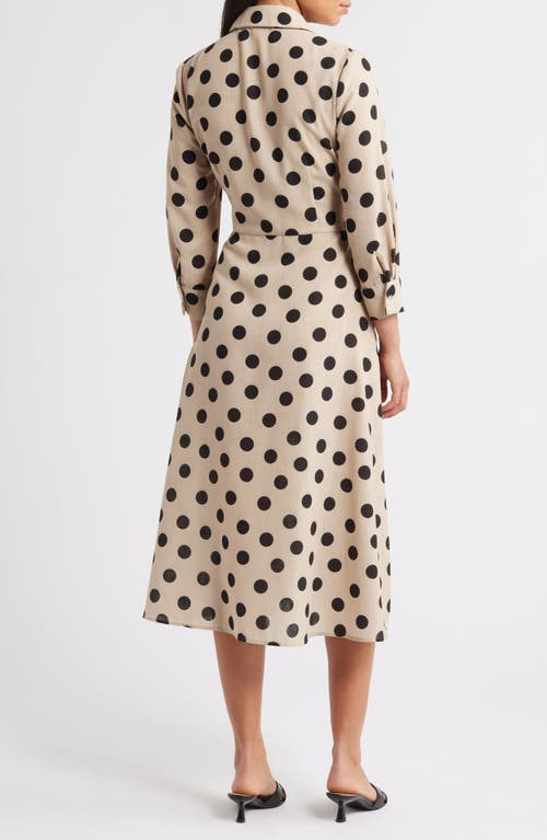 Julia Jordan Long Sleeve Button-up Midi Dress In Multi