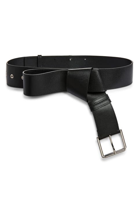 Windsor Knot Leather Belt with Buckle