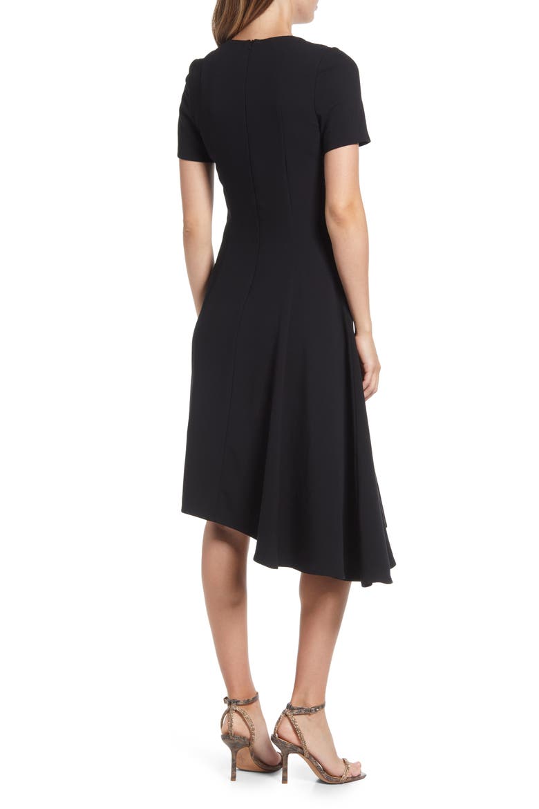 Olcay Asymmetric Hem A-Line Dress, Alternate, color, BLACK