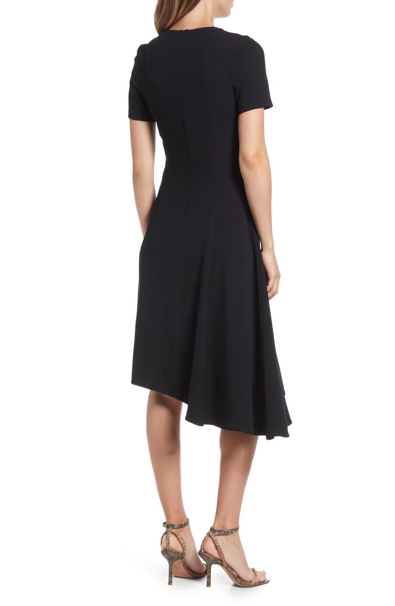 Black Halo Olcay Asymmetric Hem A-Line Dress, Alternate, color, Black