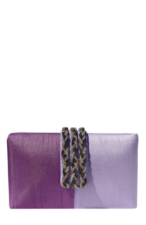 Color Block Braided Clutch