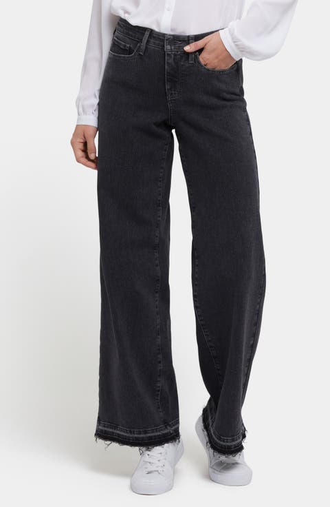 Teresa Release Hem Wide Leg Jeans (Slate Stone)