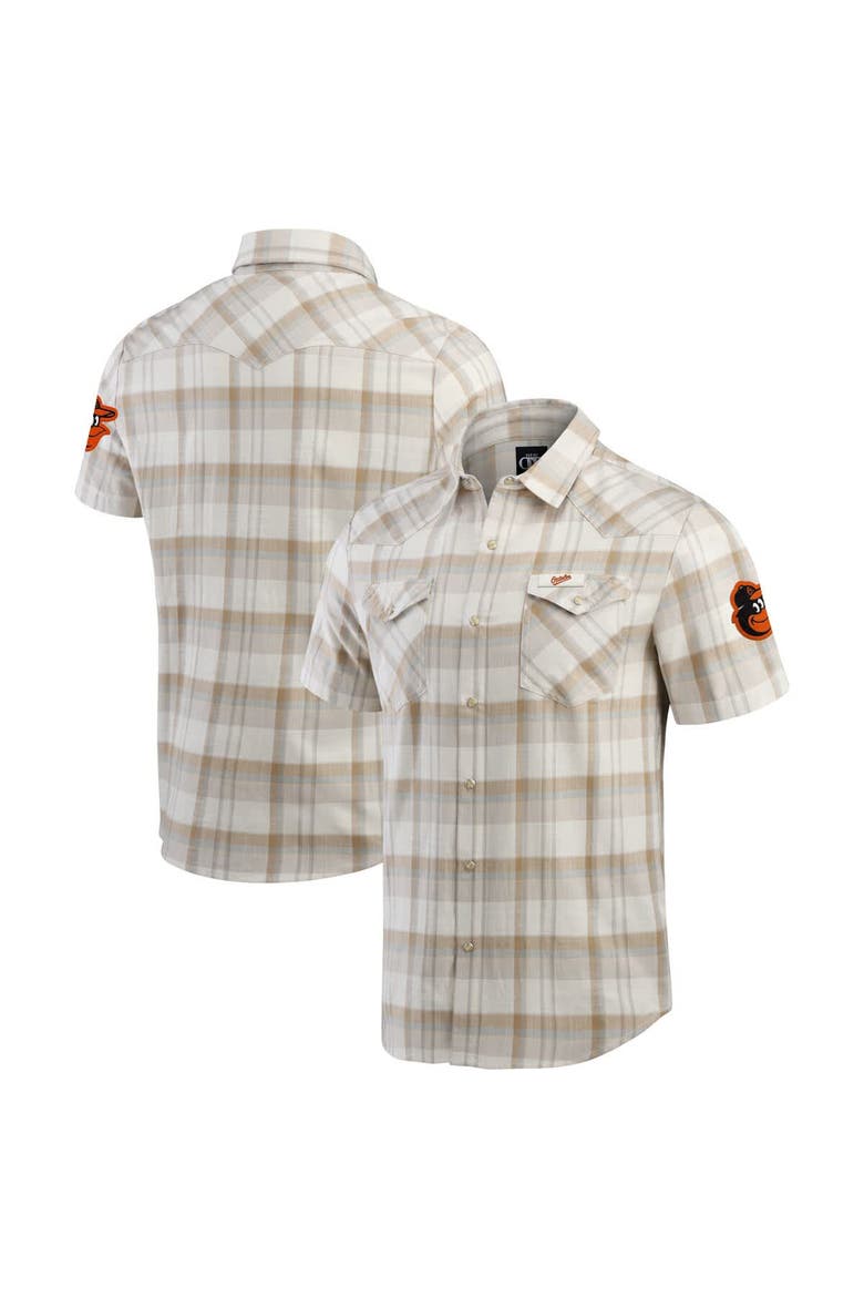 Men's Darius Rucker Collection by Fanatics Gray Baltimore Orioles Plaid Full-Snap Shirt, Main, color, Gray