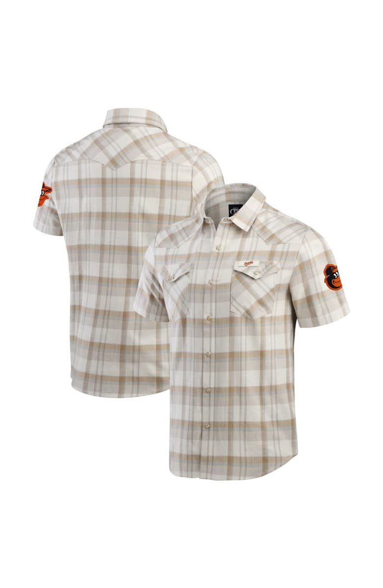 Darius Rucker Collection by Fanatics Men's Darius Rucker Collection by Fanatics Gray Baltimore Orioles Plaid Full-Snap Shirt, Main, color, Gray
