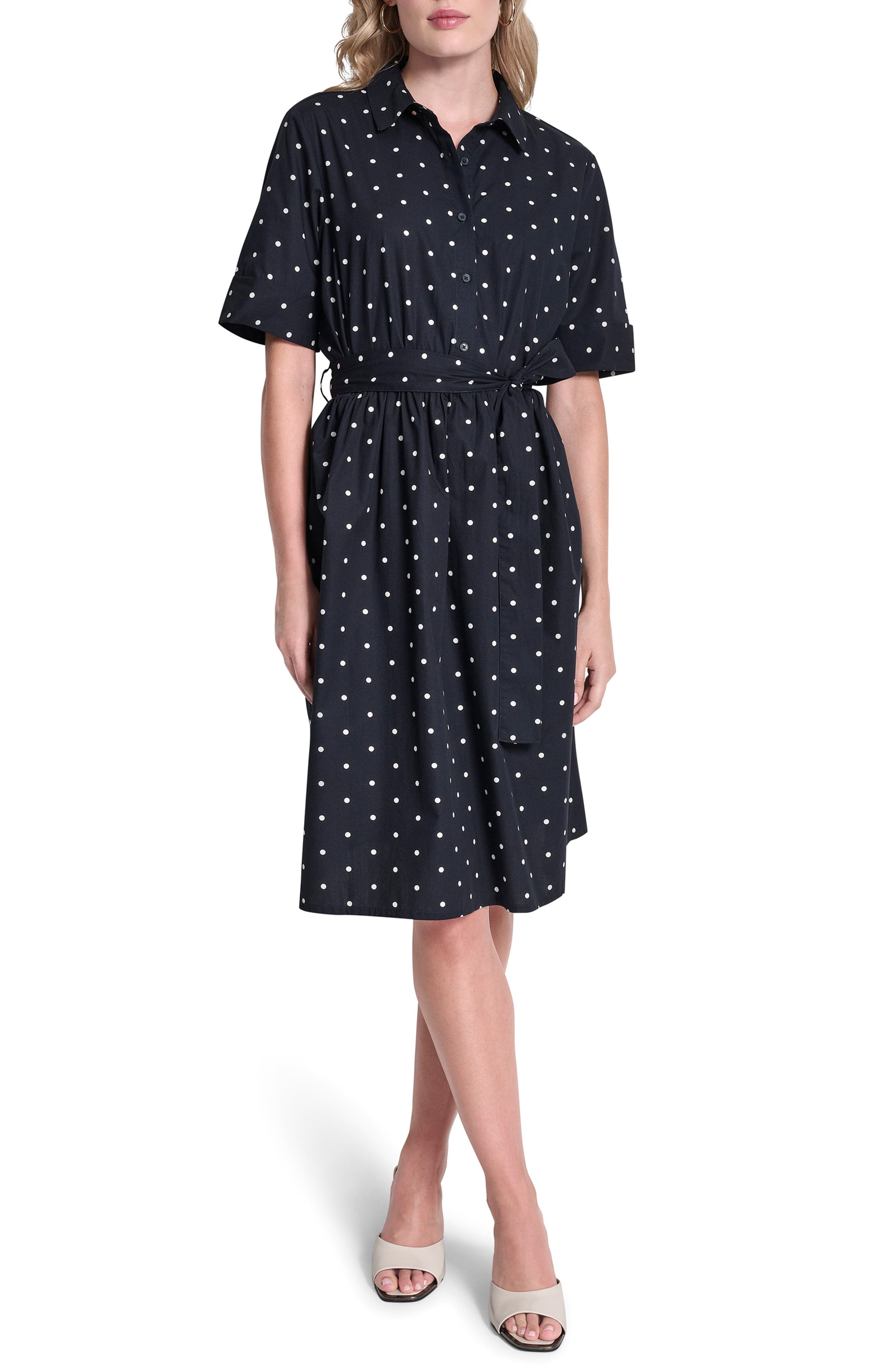 DKNY Tie Waist Shirtdress