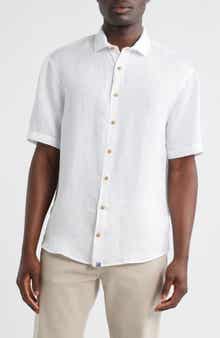 johnnie-O Gianna Hangin' Out Short Sleeve Linen & Lyocell Button-Up Shirt