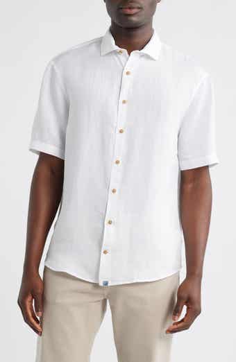 johnnie-O Gianna Hangin' Out Short Sleeve Linen & Lyocell Button-Up Shirt