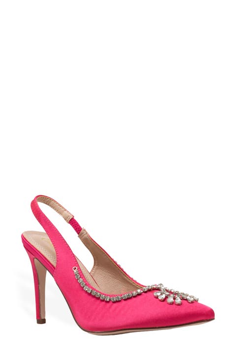 Halston Crystal Slingback Pump (Women)