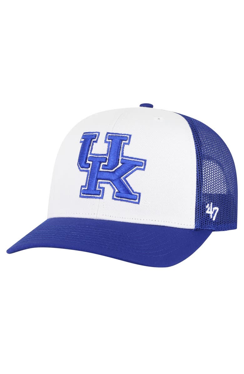 '47 Men's '47 Royal Kentucky Wildcats Freshman Trucker Adjustable Hat, Main, color,