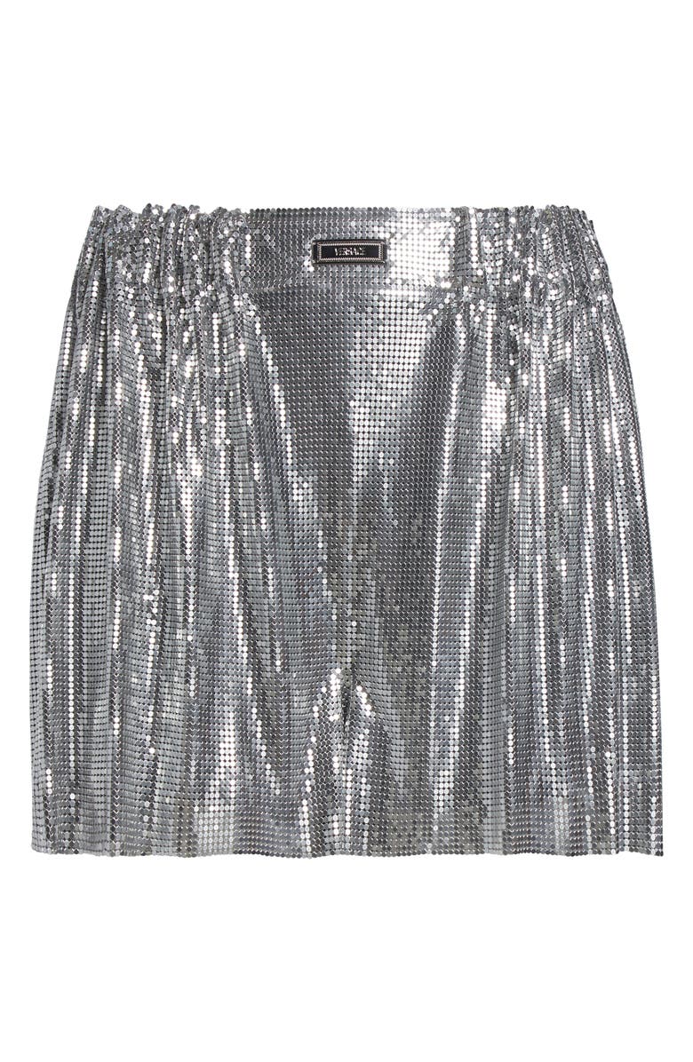 Versace Metal Mesh Shorts, Alternate, color, Silver