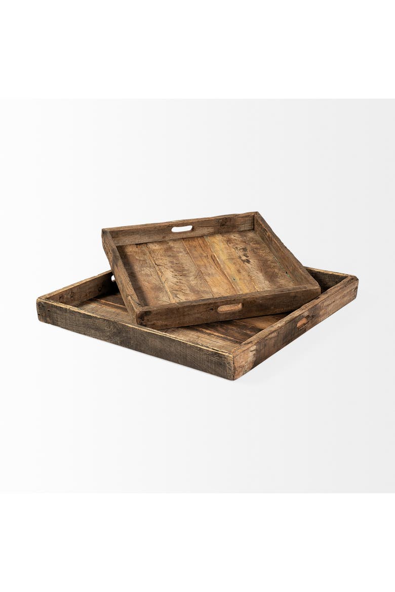 Carson Reclaimed Wood Tray, Alternate, color, Brown