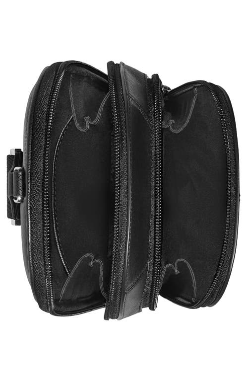 Montblanc Leather Crossbody Bag With Adjustable Strap And Metal Hardware In Black